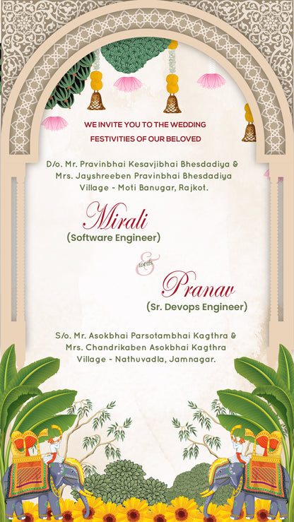 Indian Tradition PDF Invitation without Caricature - CODE WV14011