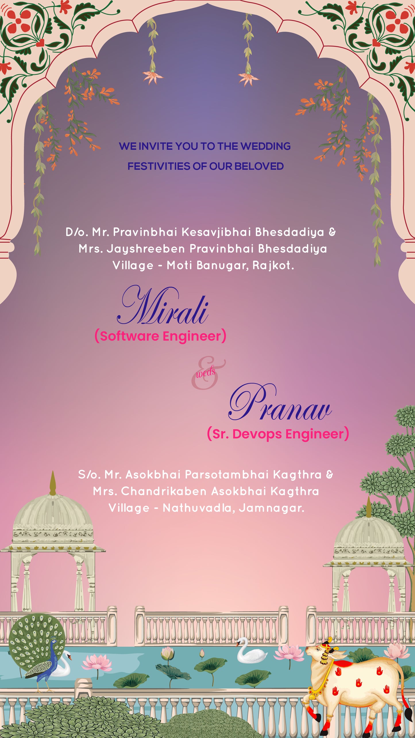 Royal PDF Invitation without Caricature - CODE WV14015